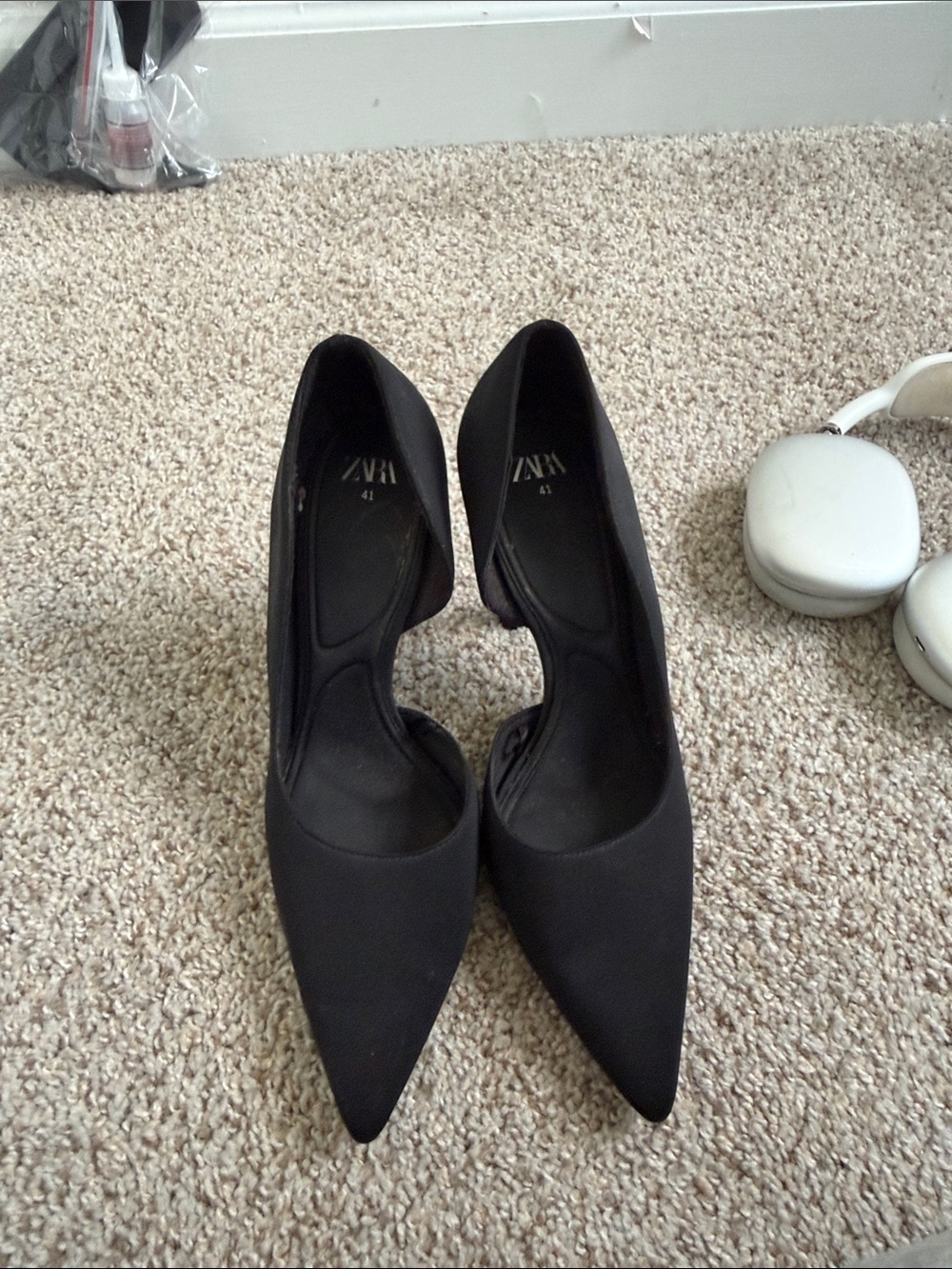 ZARA Black Pointed-Toe D'Orsay Pumps